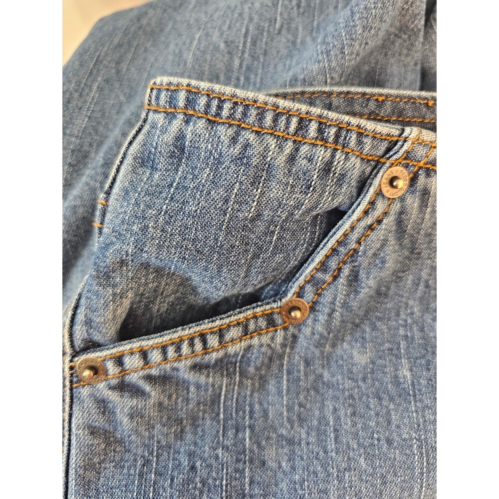 [Y2K Boho] Faded Glory Denim Maxi Skirt  12 Blue Sandblast A-Line Long Cotton - Picture 10 of 10